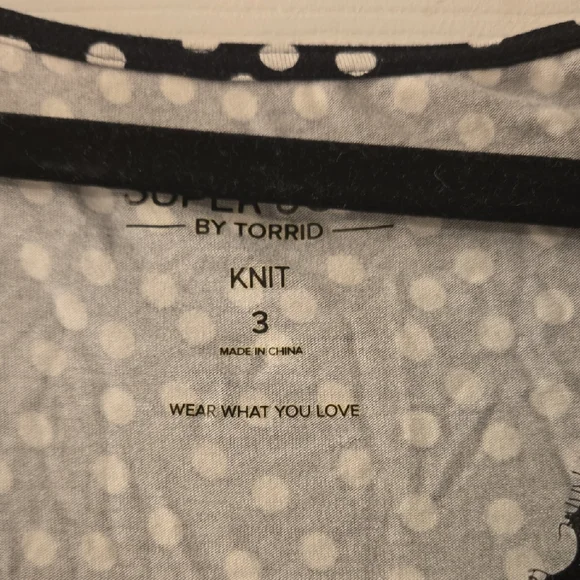 Torrid Black and White Polka Dot Lace Blouse - Picture 2 of 3